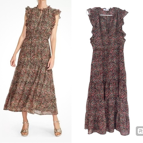 BB Dakota Madden Ditsy Floral Chiffon Maxi Dress - Picture 1 of 11